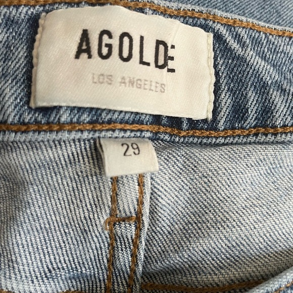 AGOLDE Nico Skinny Straight High Rise Ankle Crop Denim Blue Jean Women's Size 29 - Picture 7 of 11